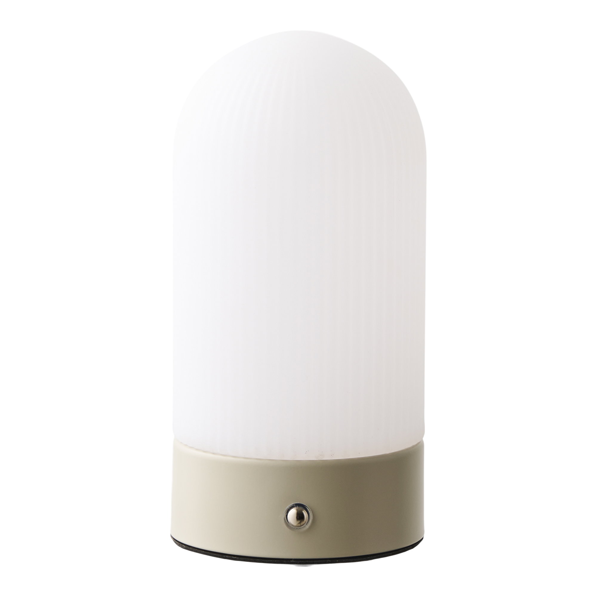 Ashford Bordlampe, metal/PE, genopladelig, beige/hvid