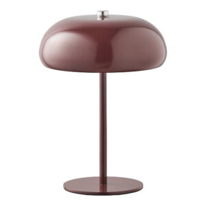 Margate Bordlampe, metal, genopladelig, bordeaux, ø16 cm