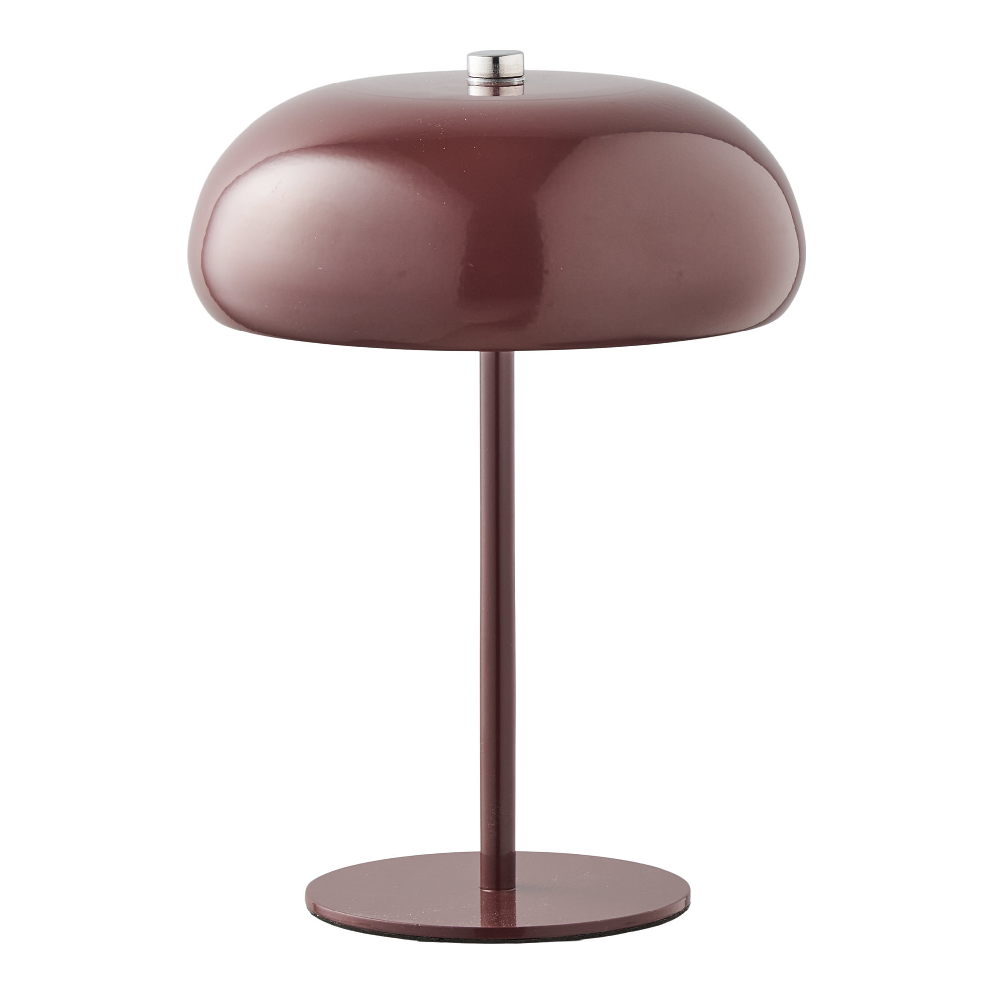 Margate Bordlampe, metal, genopladelig, bordeaux, ø16 cm