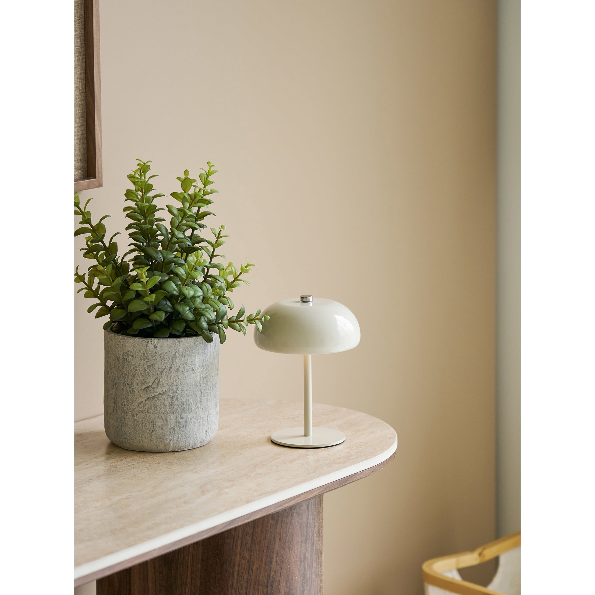 Margate Bordlampe, metal, genopladelig, beige, ø13 cm - Billede 6