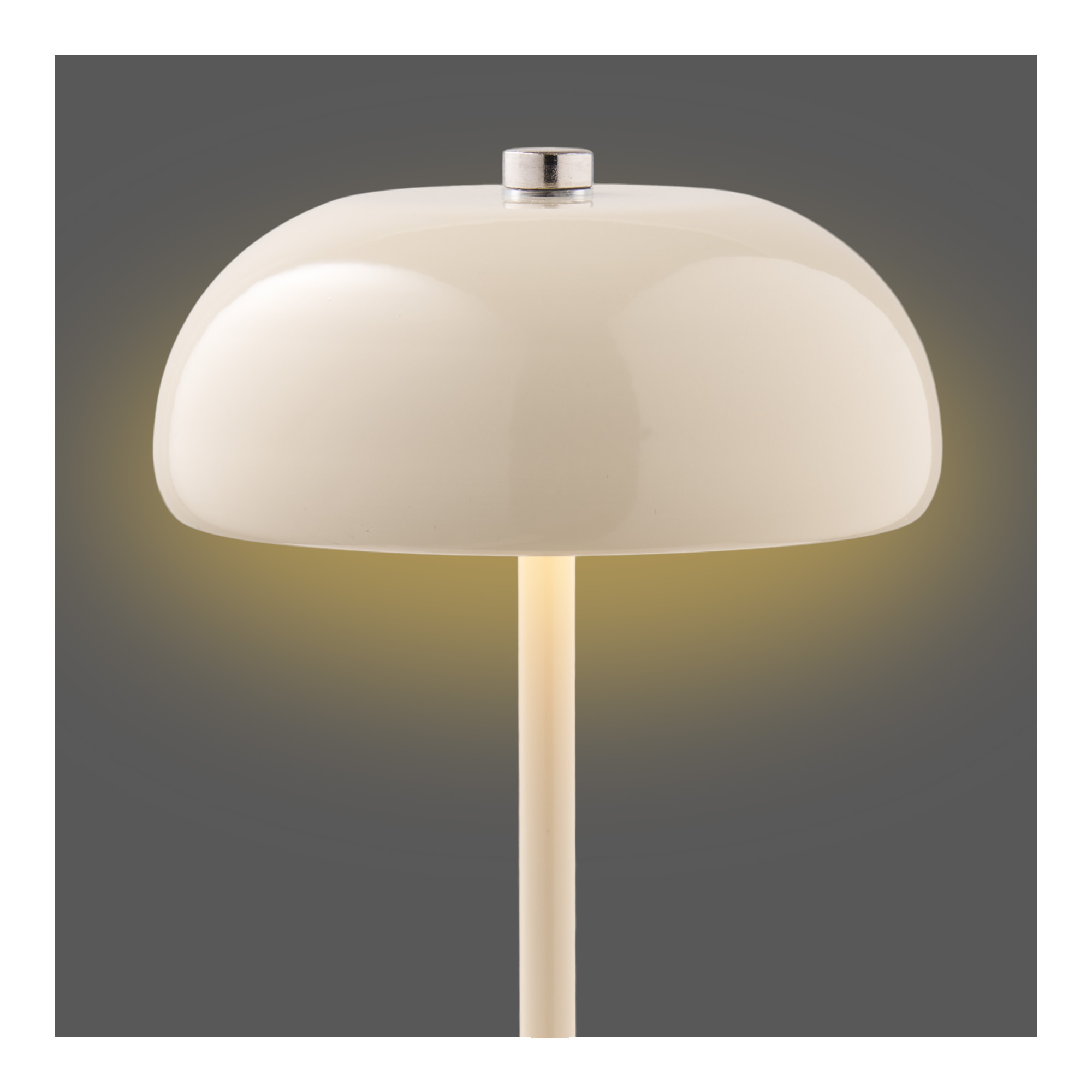 Margate Bordlampe, metal, genopladelig, beige, ø13 cm - Billede 2