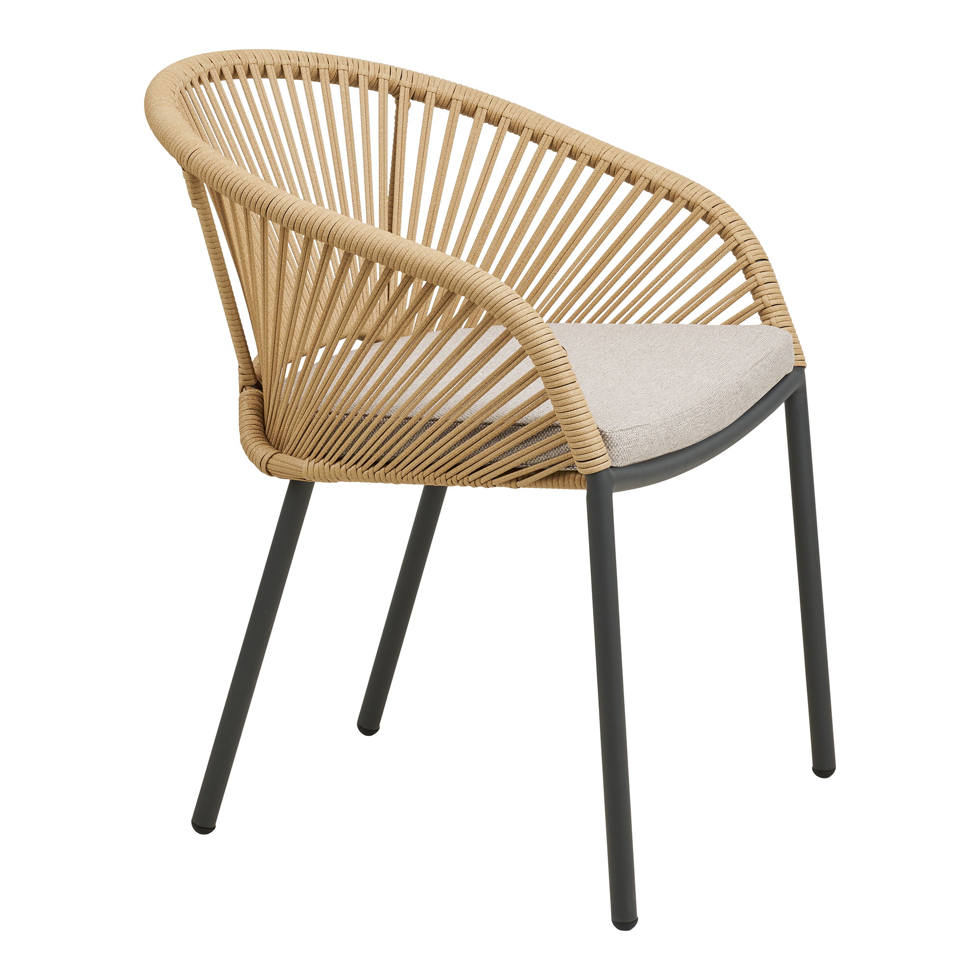 Novella Spisebordsstol, aluminium, beige, sand, inkl. hynde – sæt af 2 - Billede 3