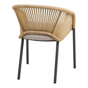 Novella Spisebordsstol, aluminium, beige, sand, inkl. hynde – sæt af 2 - Billede 4