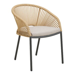 Novella Spisebordsstol, aluminium, beige, sand, inkl. hynde – sæt af 2
