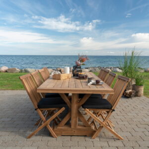Volos Spisebord, teak, natur, 100x240x75 cm - Billede 5