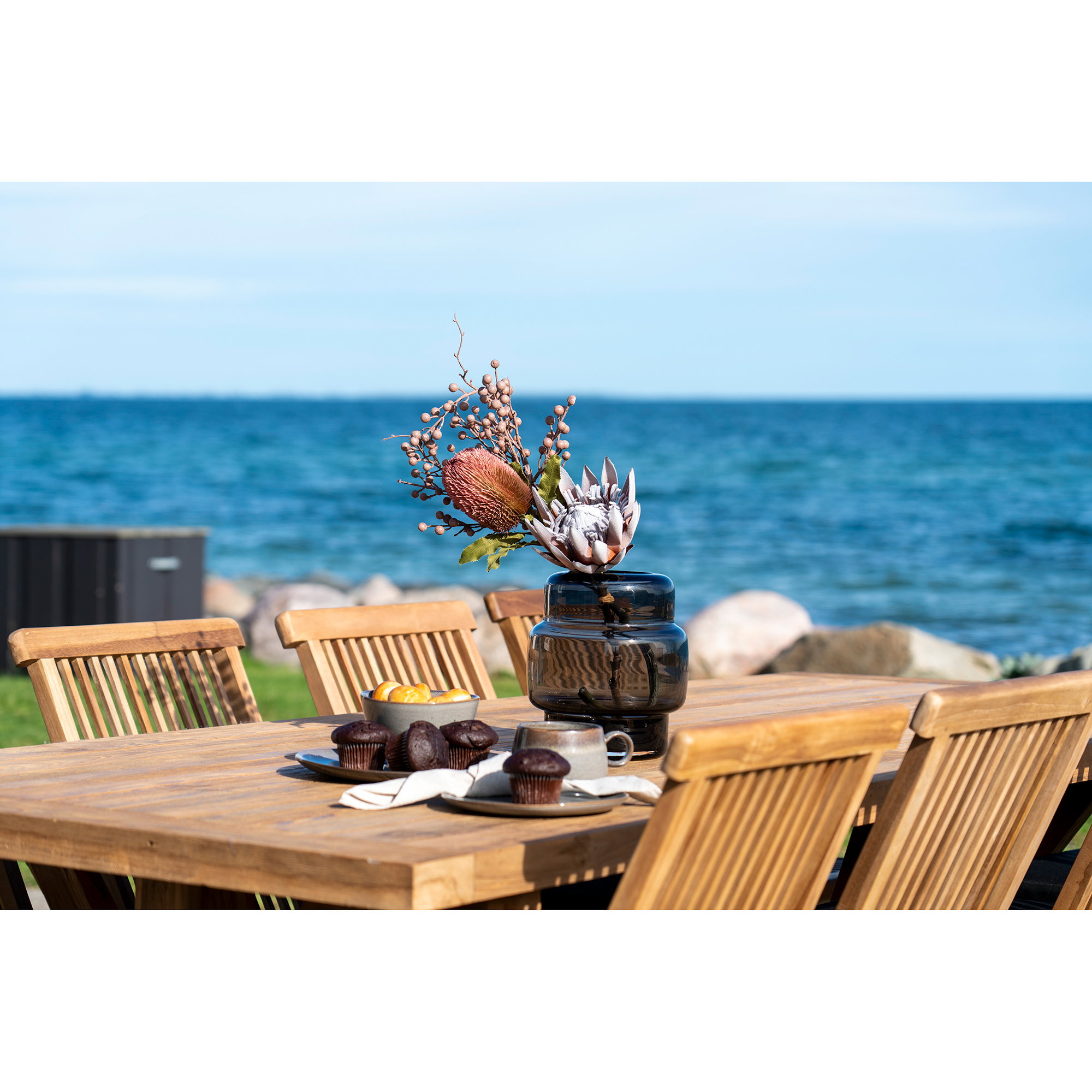 Volos Spisebord, teak, natur, 100x240x75 cm - Billede 6