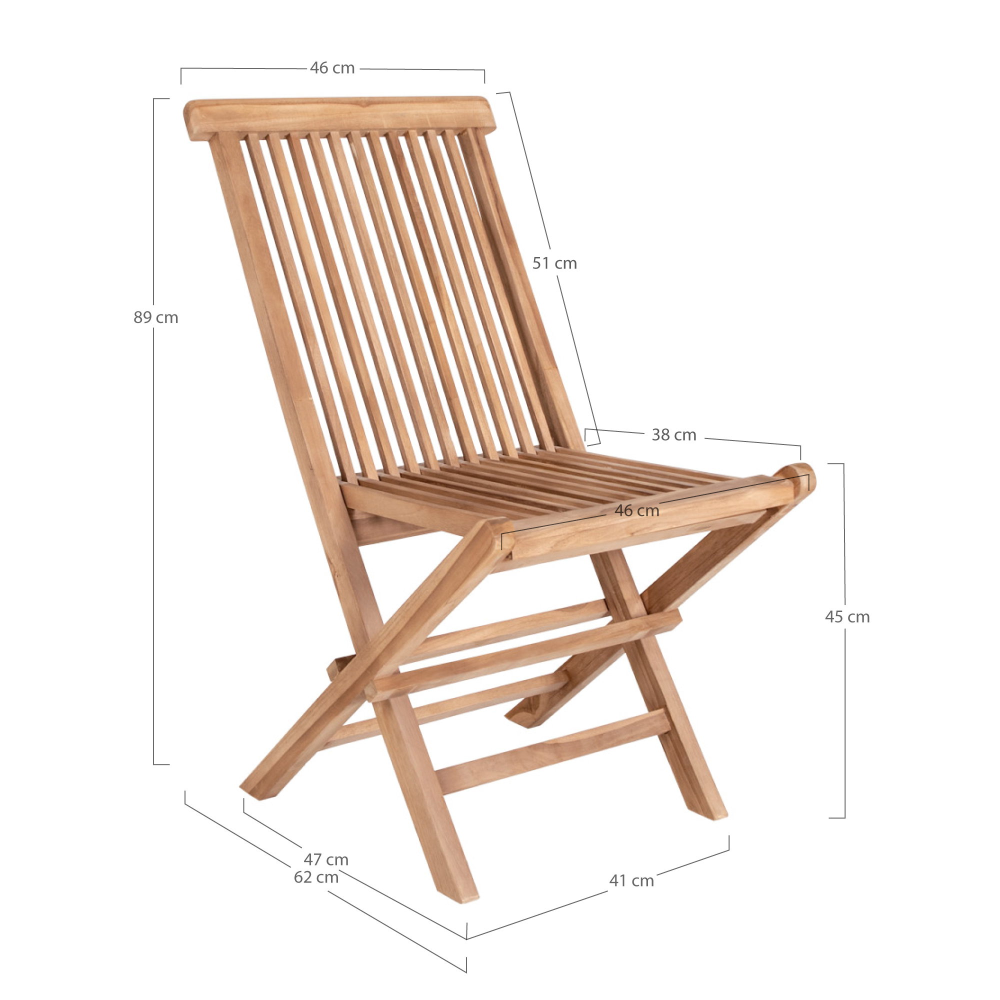 Toledo Spisebordstol, teak, natur – sæt af 2 - Billede 5