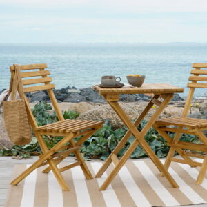 Cuenca Cafésæt, 2 stole og 1 bord, teak, natur - Billede 4