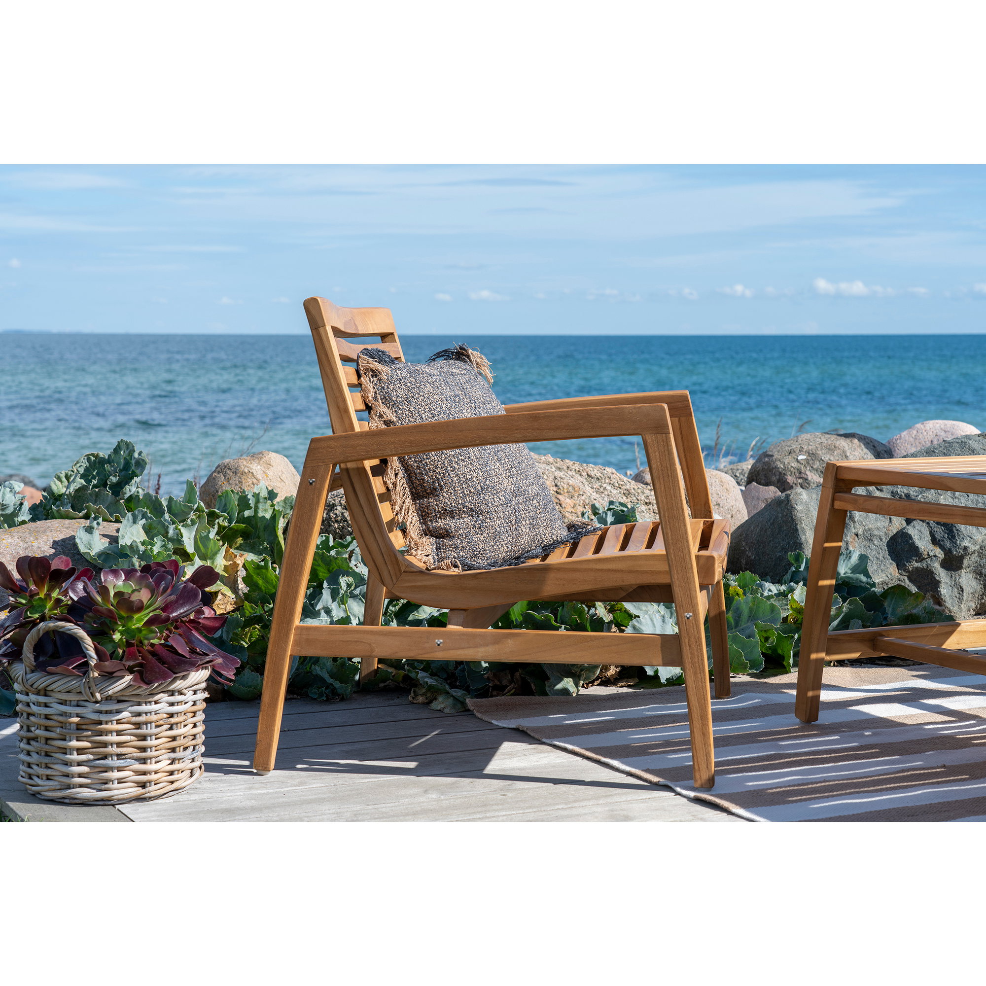 Santander Loungesæt, teak, inkl. hynder, natur - Billede 6