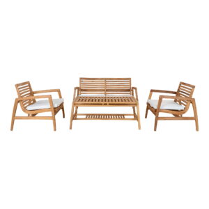 Santander Loungesæt, teak, inkl. hynder, natur