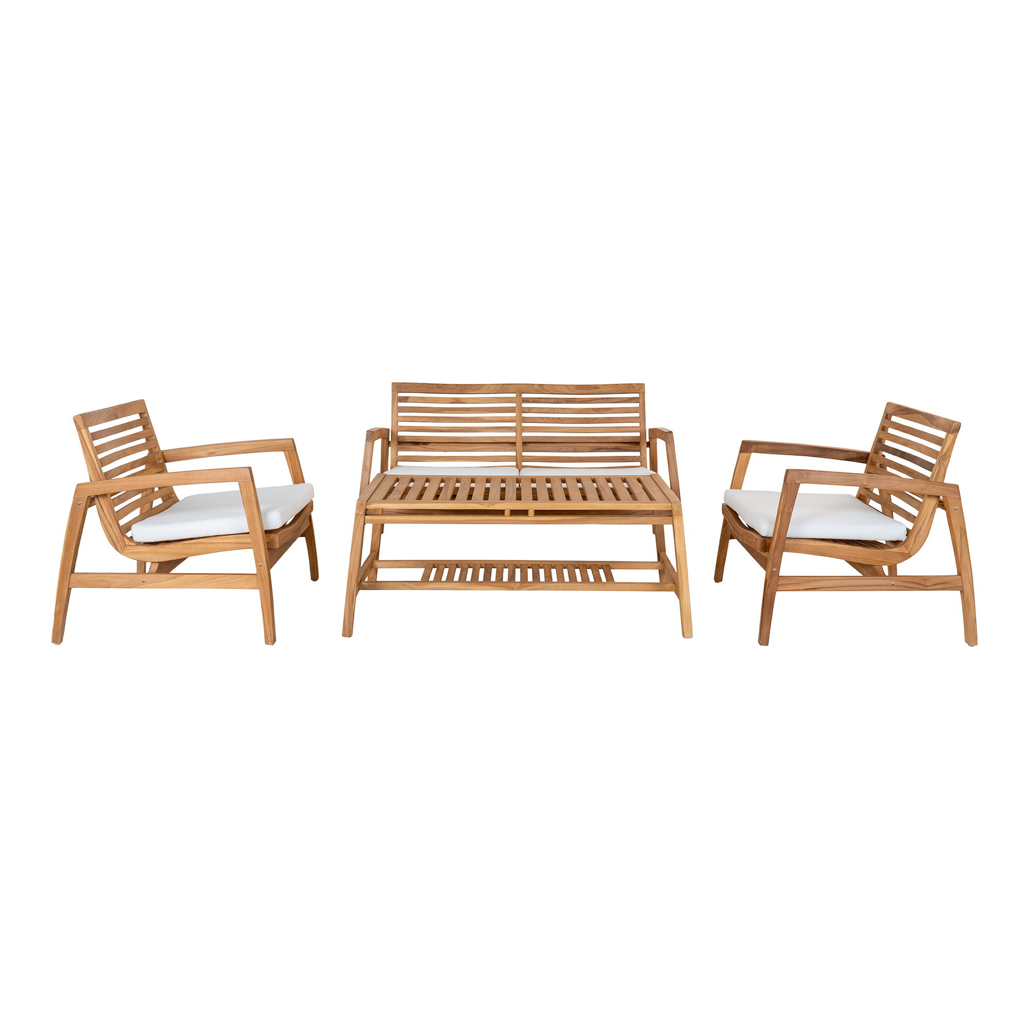 Santander Loungesæt, teak, inkl. hynder, natur