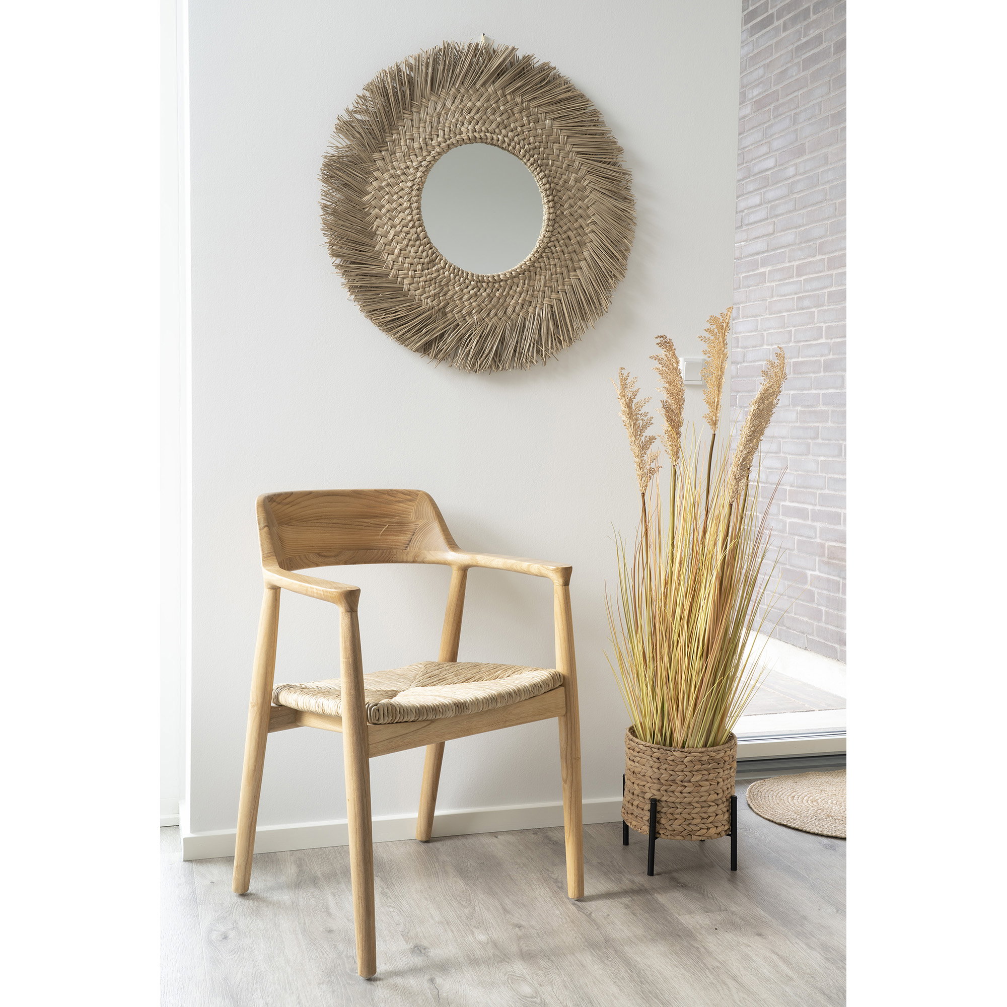 Getafe Spisebordsstol, sungkai træ, natur, 58x56x78 cm – sæt af 2 - Billede 6