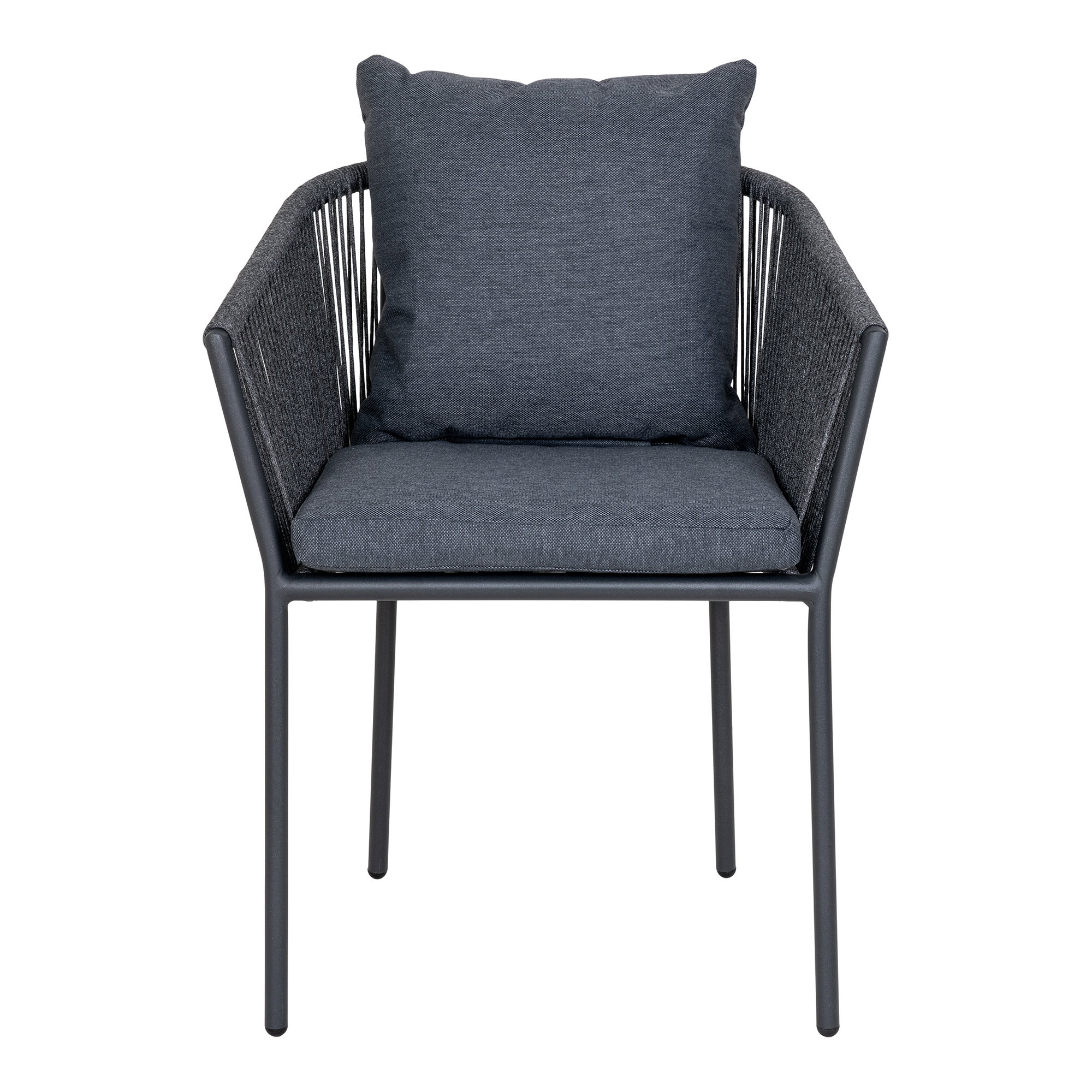 Salerno Spisebordsstol, aluminium/polyester, mørkegrå, inkl. hynde – sæt af 4 - Billede 2