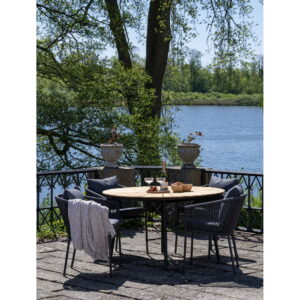 Salerno Spisebordsstol, aluminium/polyester, mørkegrå, inkl. hynde – sæt af 4 - Billede 7