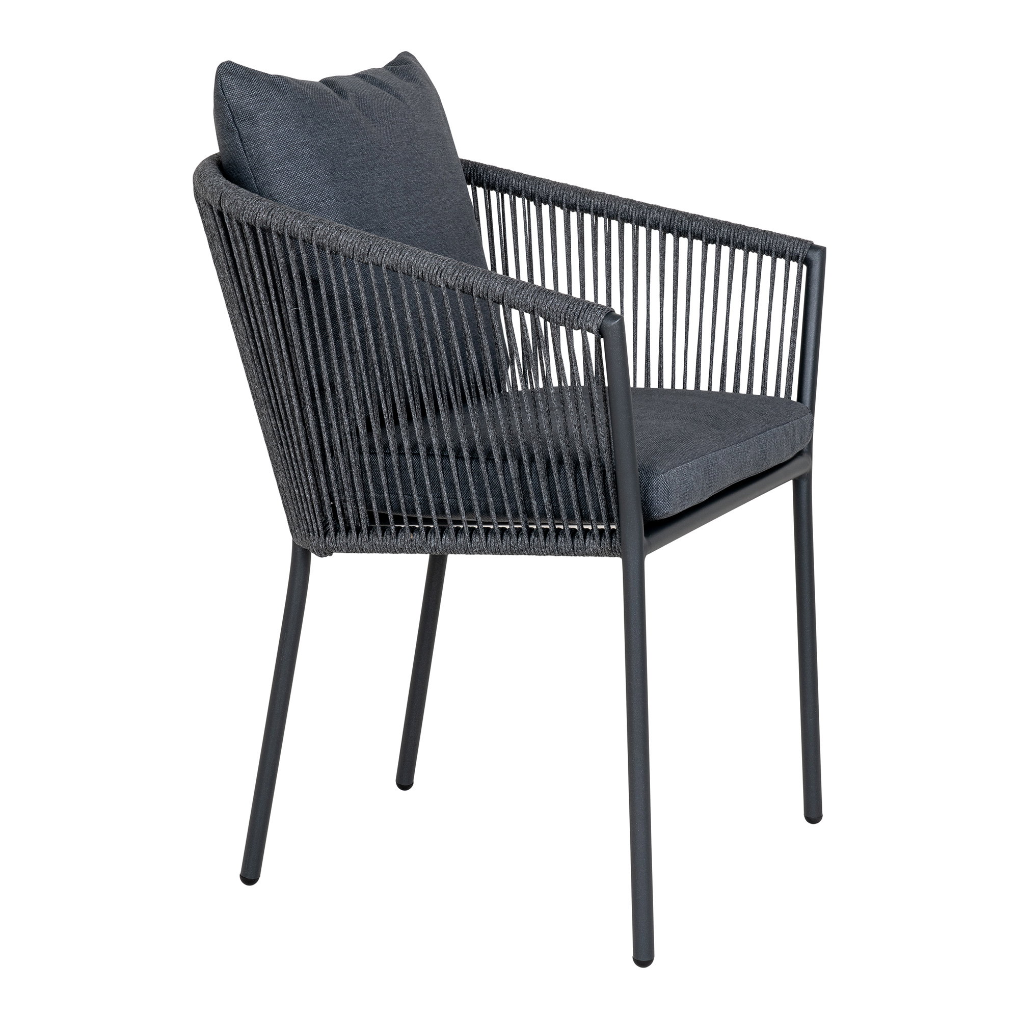 Salerno Spisebordsstol, aluminium/polyester, mørkegrå, inkl. hynde – sæt af 4 - Billede 3