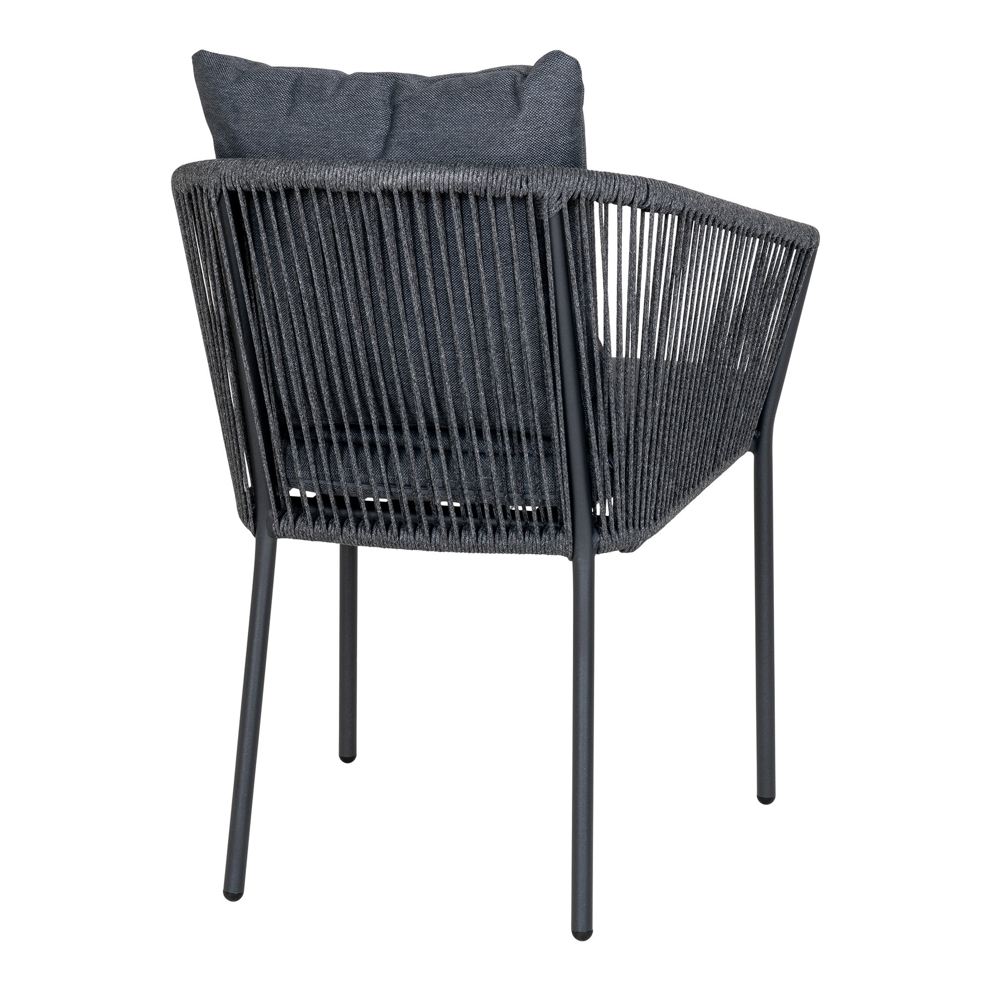 Salerno Spisebordsstol, aluminium/polyester, mørkegrå, inkl. hynde – sæt af 4 - Billede 4