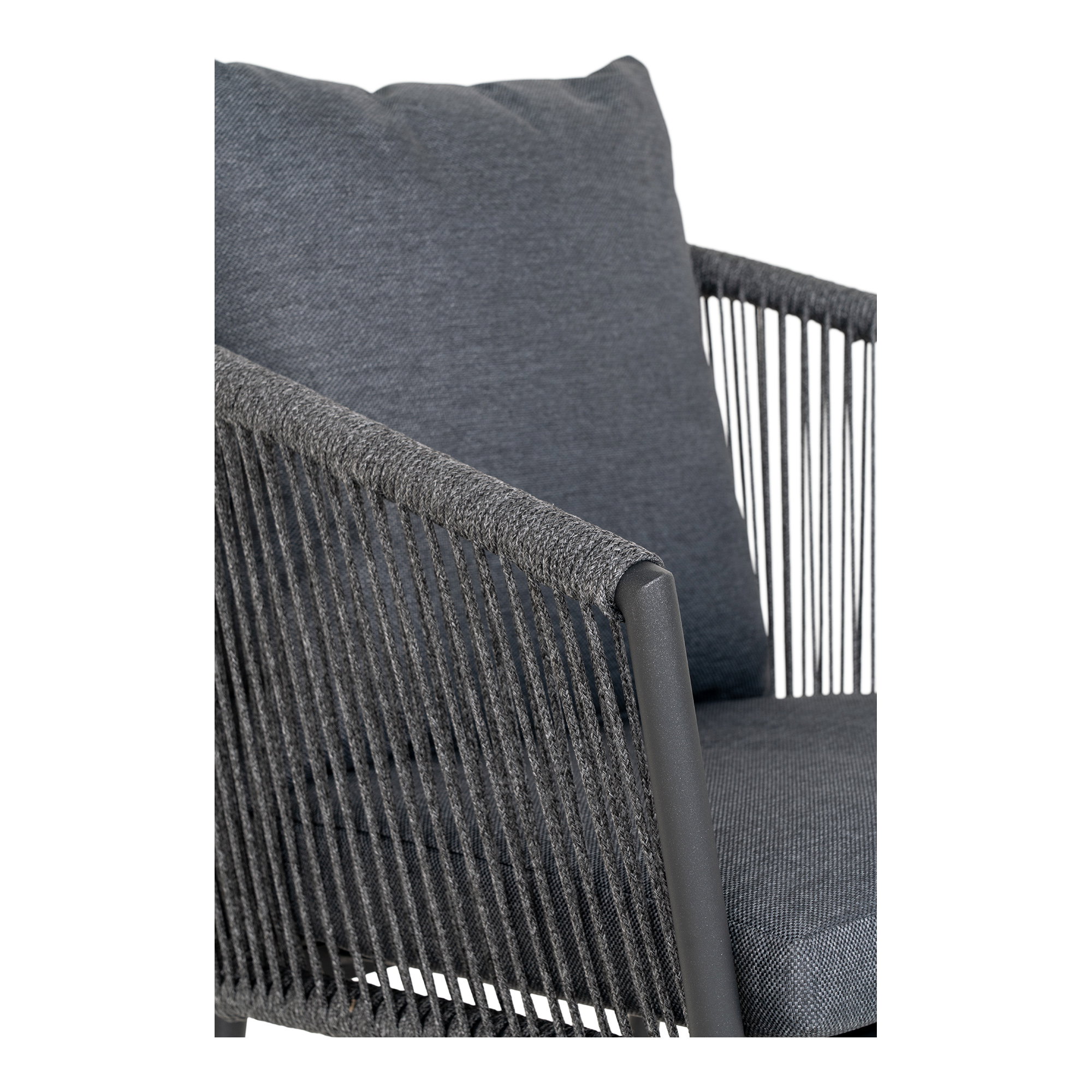 Salerno Spisebordsstol, aluminium/polyester, mørkegrå, inkl. hynde – sæt af 4 - Billede 5