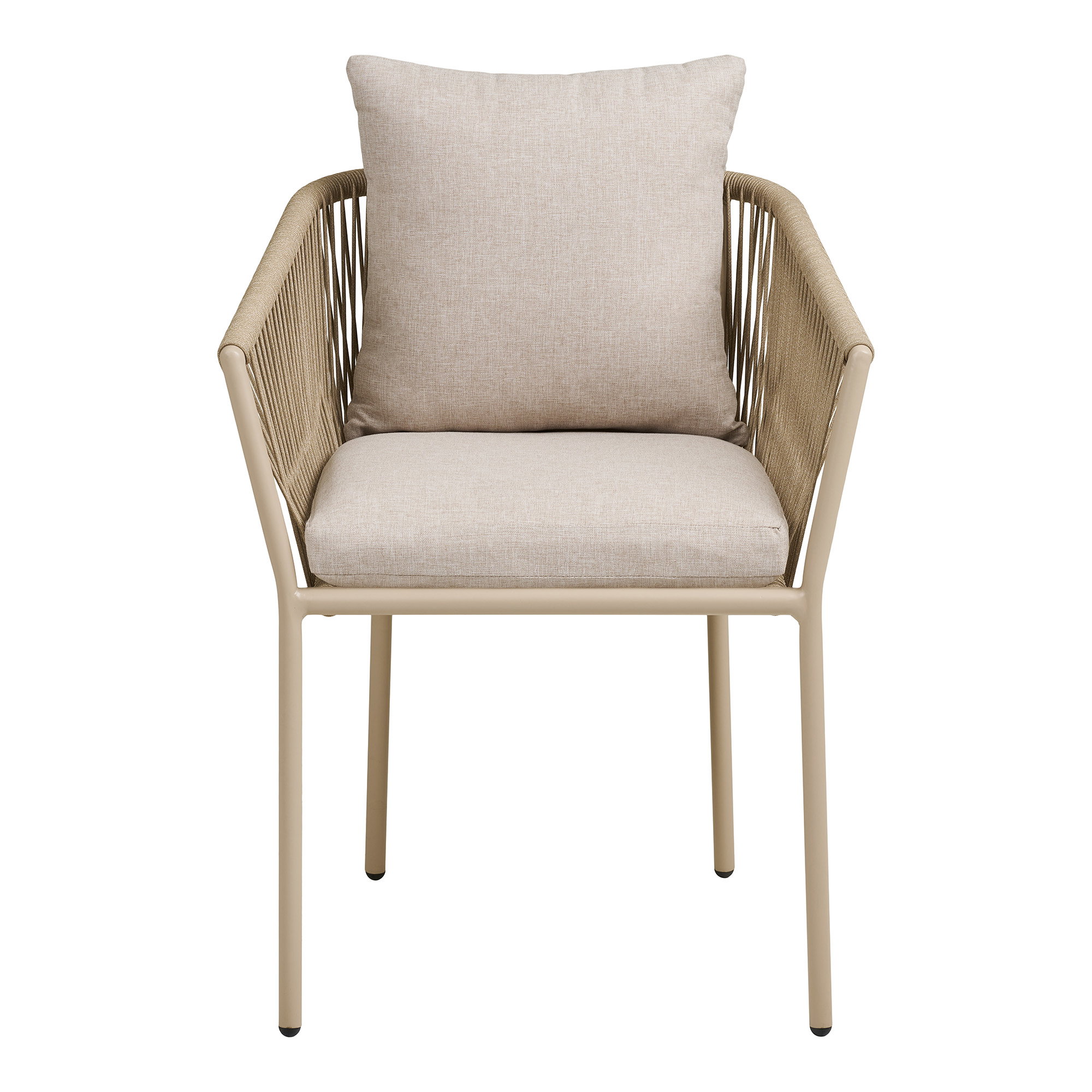 Salerno Spisebordsstol, aluminium/polyester, sand, inkl. hynde – sæt af 4 - Billede 2