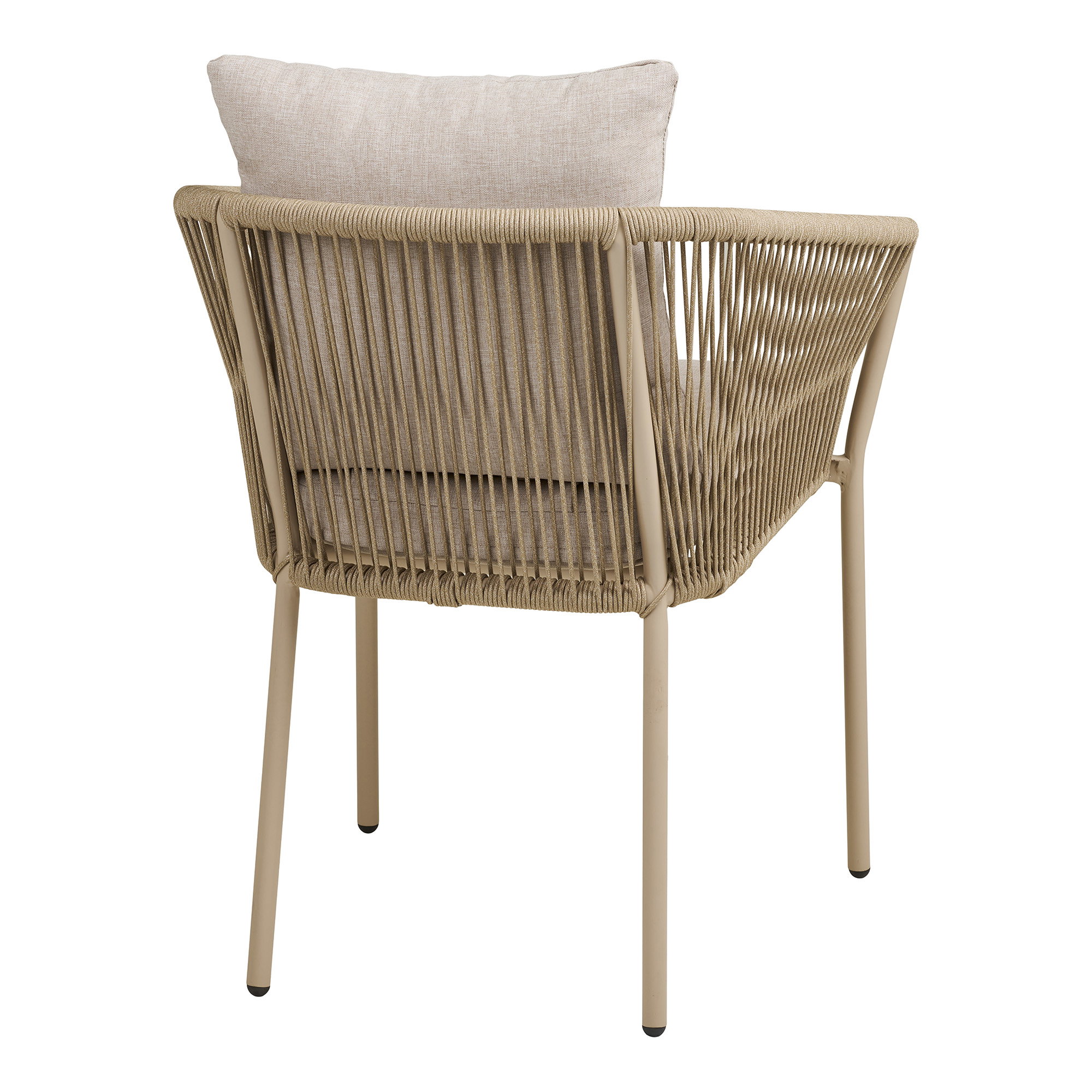 Salerno Spisebordsstol, aluminium/polyester, sand, inkl. hynde – sæt af 4 - Billede 4