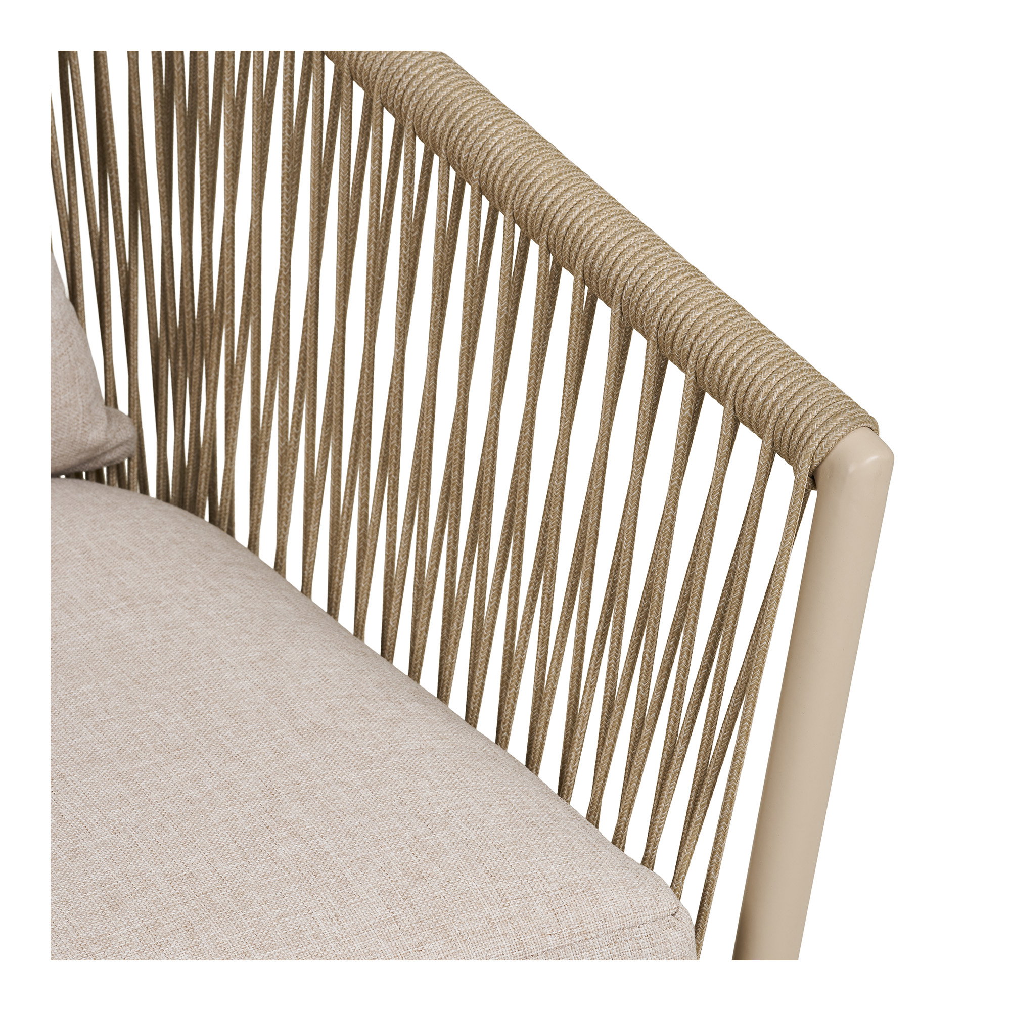 Salerno Spisebordsstol, aluminium/polyester, sand, inkl. hynde – sæt af 4 - Billede 5