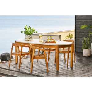 Otero Spisebordsstol, teak, natur – sæt af 2 - Billede 6