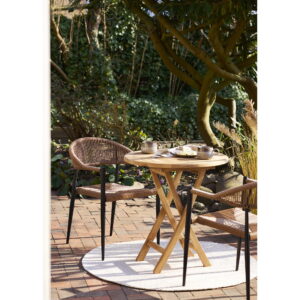 Canari Spisebordsstol, aluminium/PE rattan, natur, sort stel – sæt af 2 - Billede 6