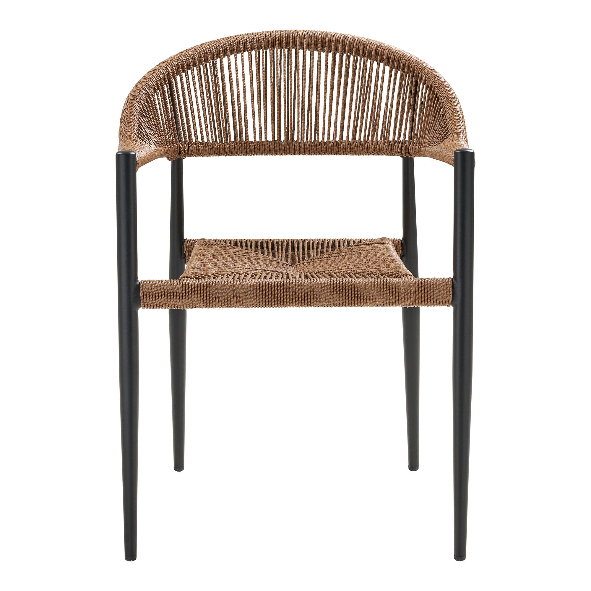 Canari Spisebordsstol, aluminium/PE rattan, natur, sort stel – sæt af 2 - Billede 2