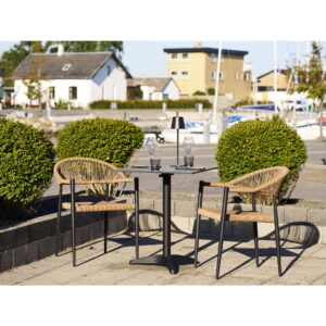 Canari Spisebordsstol, aluminium/PE rattan, natur, sort stel – sæt af 2 - Billede 8