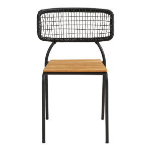 Alternative view of Nashville Spisebordsstol, teak/polyrattan, sort/natur, sorte ben – sæt af 4