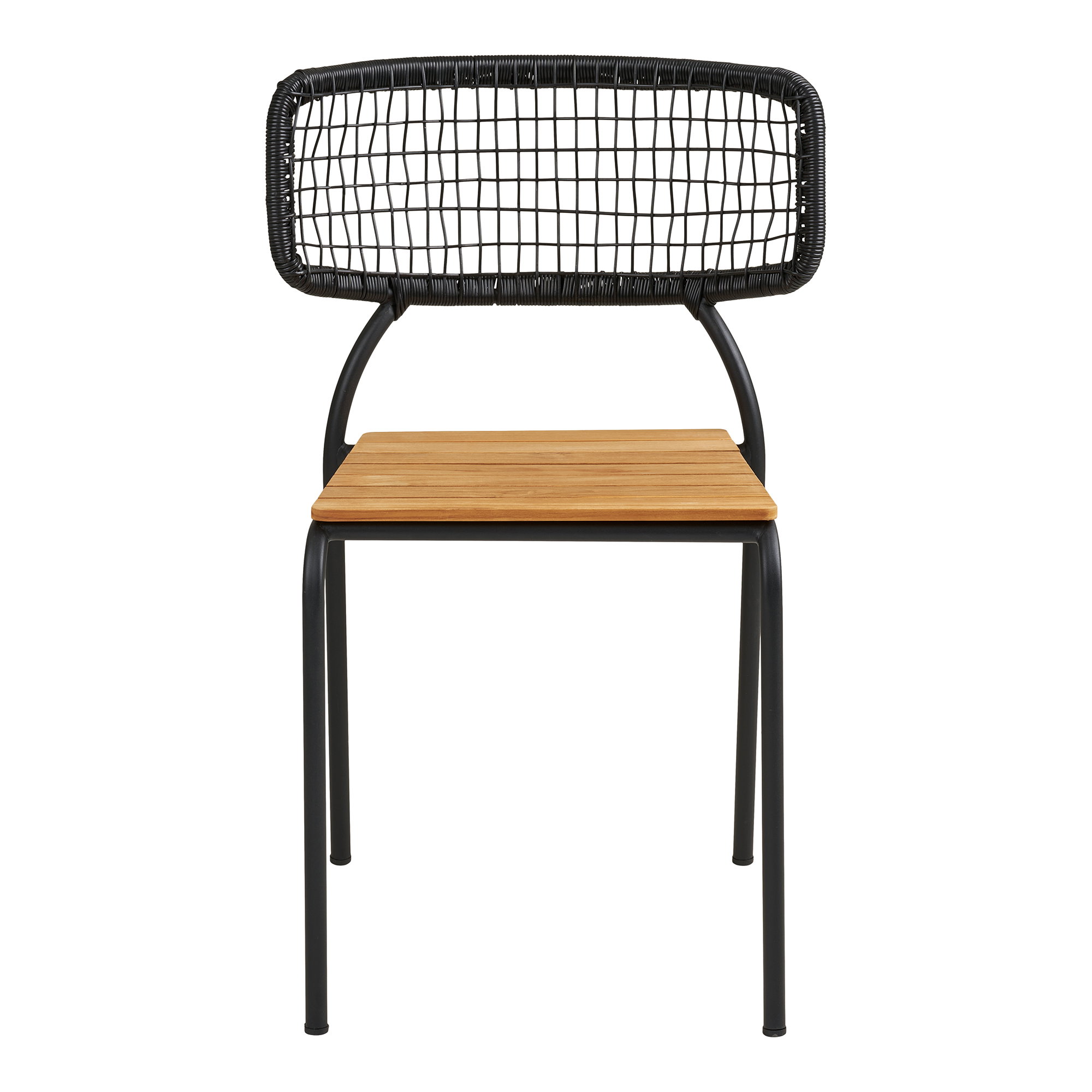 Nashville Spisebordsstol, teak/polyrattan, sort/natur, sorte ben – sæt af 4 - Billede 2