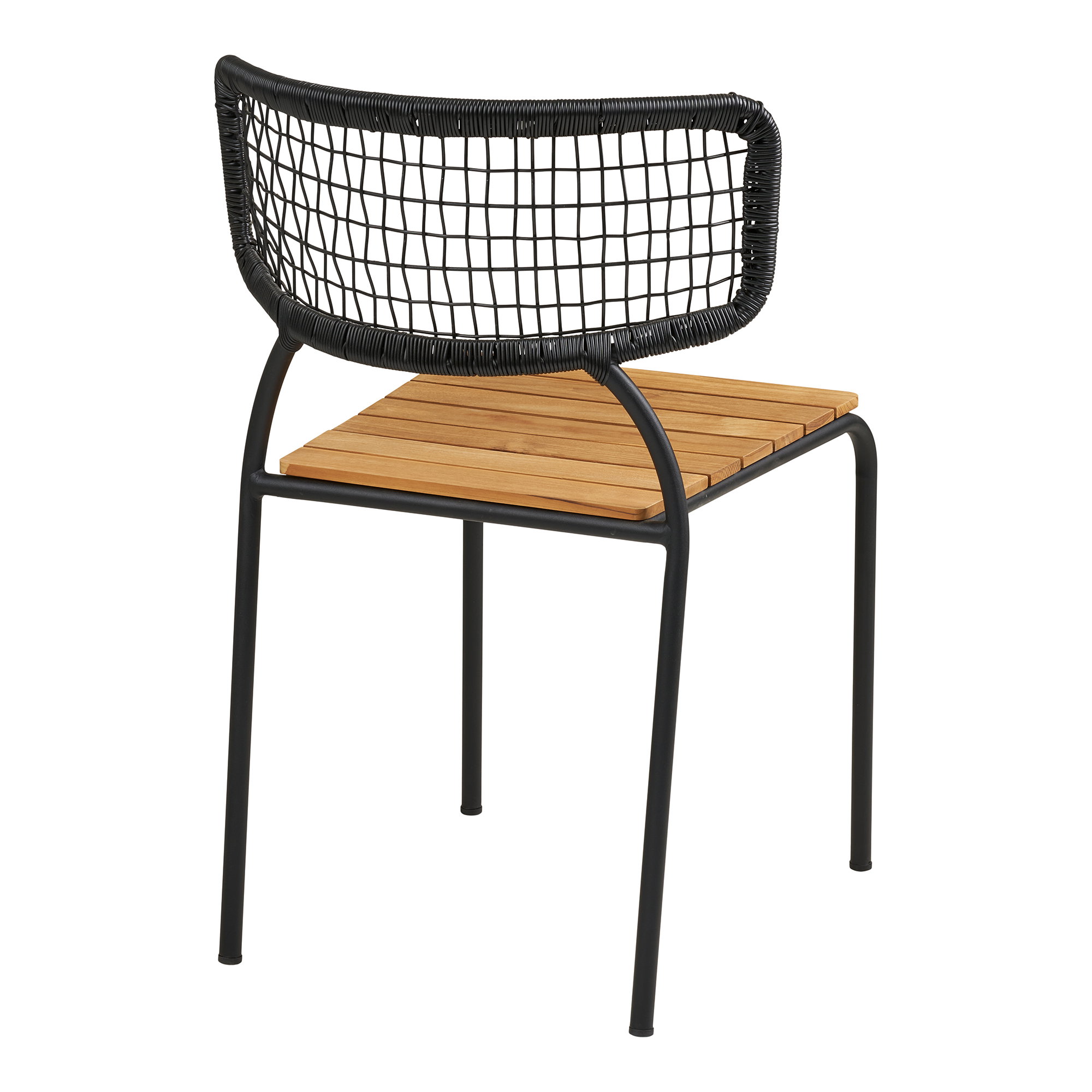 Nashville Spisebordsstol, teak/polyrattan, sort/natur, sorte ben – sæt af 4 - Billede 4
