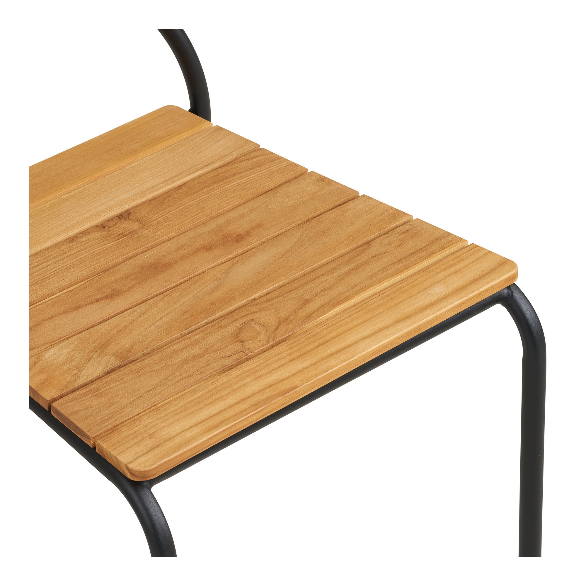 Nashville Spisebordsstol, teak/polyrattan, sort/natur, sorte ben – sæt af 4 - Billede 5