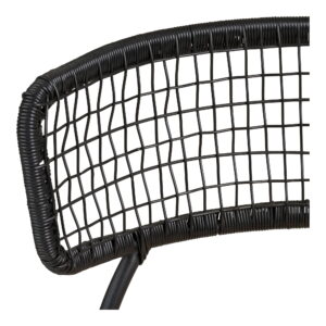 Nashville Spisebordsstol, teak/polyrattan, sort/natur, sorte ben – sæt af 4 - Billede 6