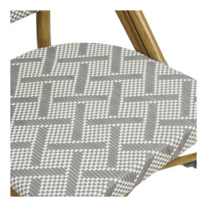 Lauria Spisebordsstol, aluminium/textilene, grå, bambuslook ben - Billede 7