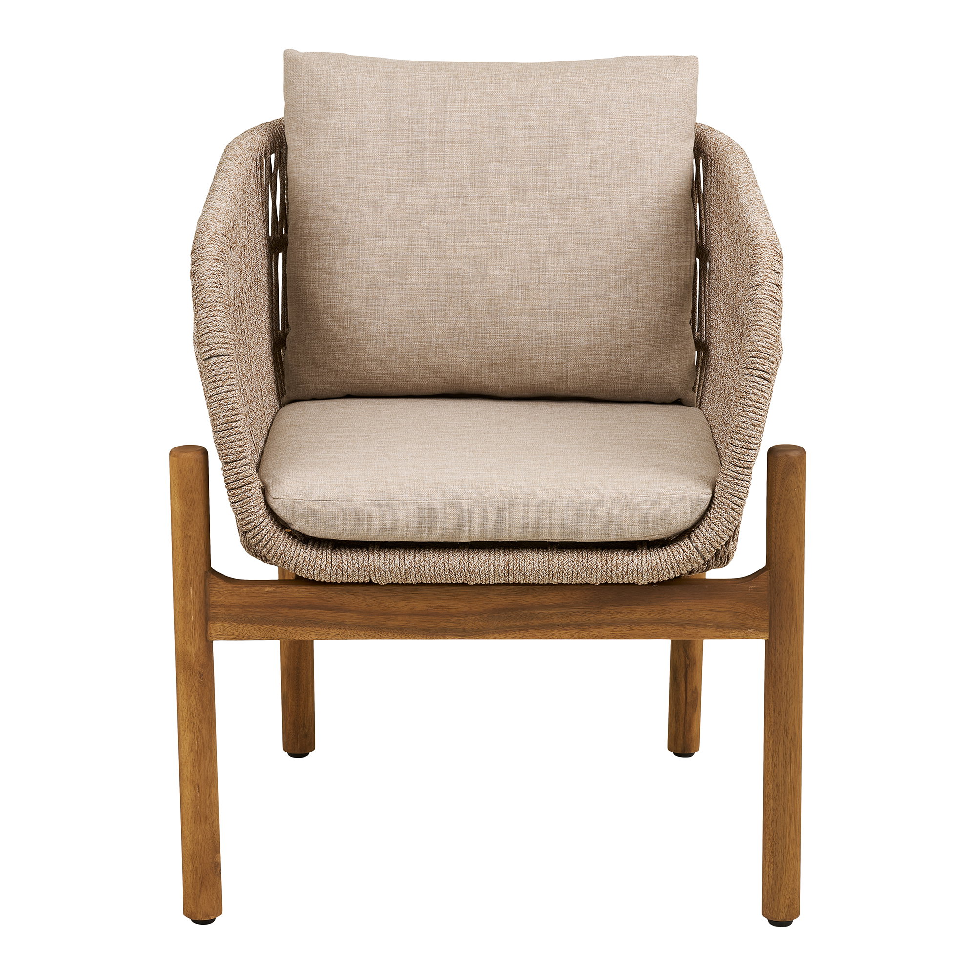 Terracina Spisebordsstol, akacie, beige, inkl. hynde – sæt af 2 - Billede 2