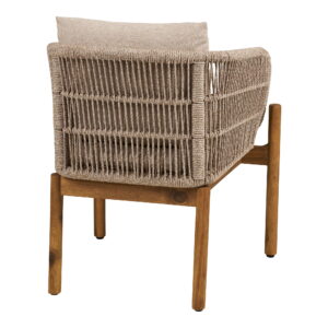 Terracina Spisebordsstol, akacie, beige, inkl. hynde – sæt af 2 - Billede 4