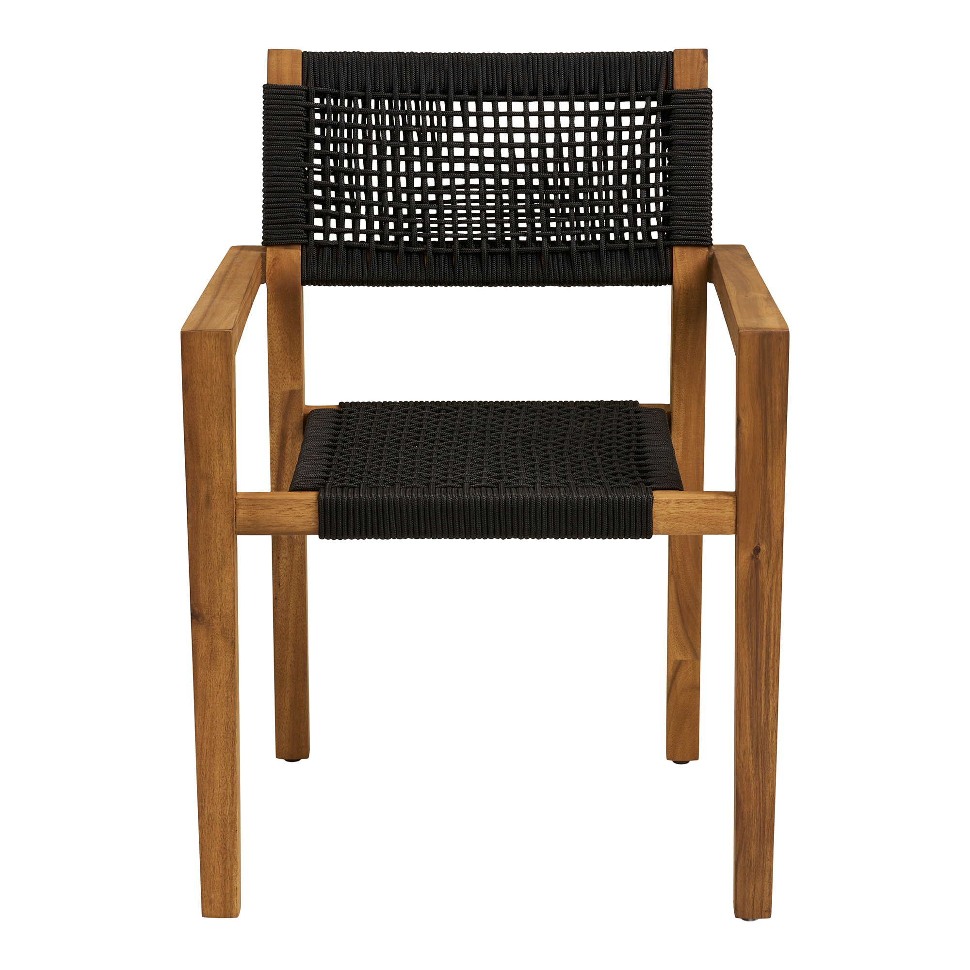 Anzio Spisebordsstol, akacie/polyester, sort/natur – sæt af 2 - Billede 2