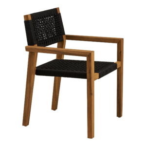 Anzio Spisebordsstol, akacie/polyester, sort/natur – sæt af 2 - Billede 3