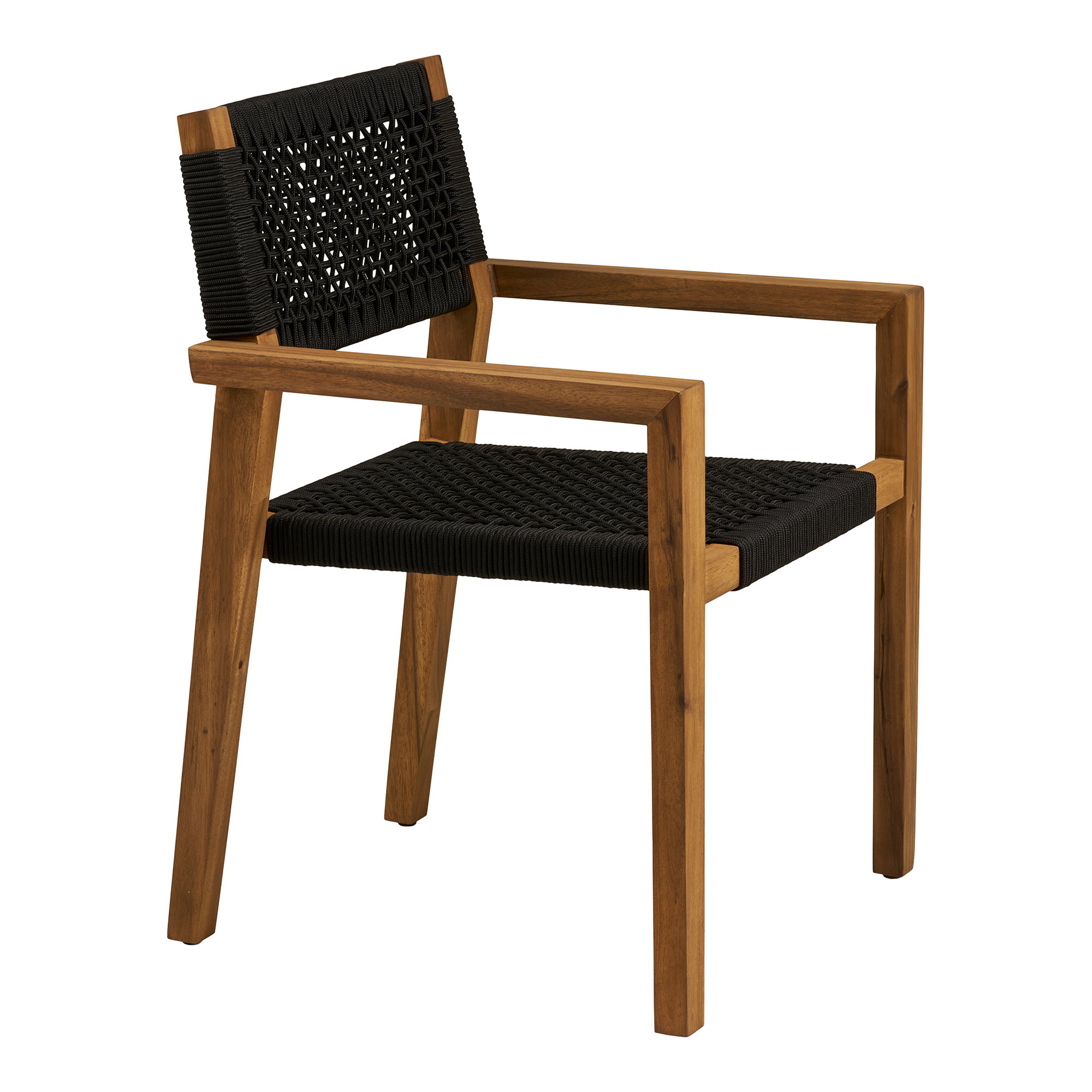 Anzio Spisebordsstol, akacie/polyester, sort/natur – sæt af 2 - Billede 3