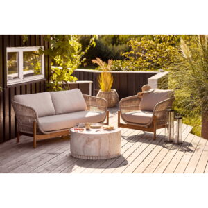 Terracina Loungesofa, akacie, beige, inkl. hynde - Billede 6