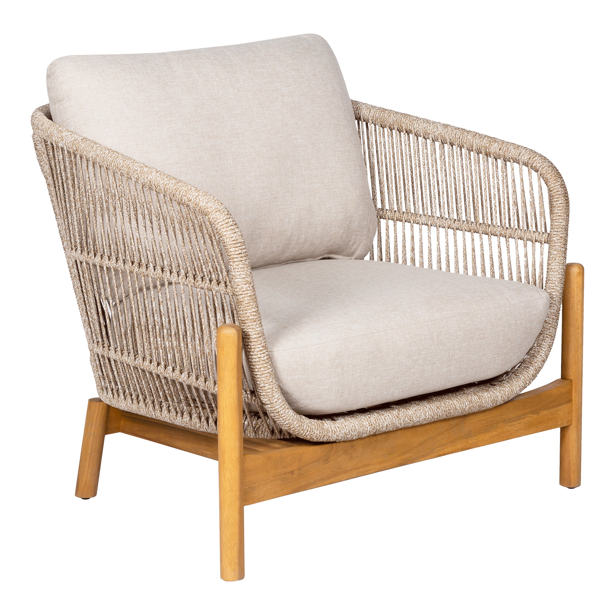Terracina Loungestol, akacie, beige, inkl. hynde