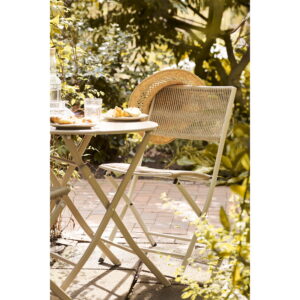 Arcas Cafésæt, 2 stole og 1 bord, polyester/stål, taupe - Billede 8