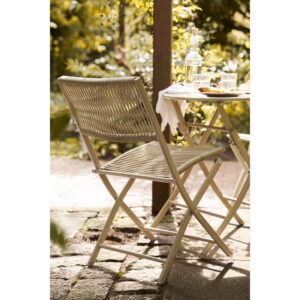 Arcas Cafésæt, 2 stole og 1 bord, polyester/stål, taupe - Billede 9