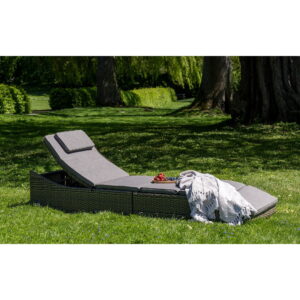 Split Solseng, polyrattan, kubu grå, inkl. hynde - Billede 5