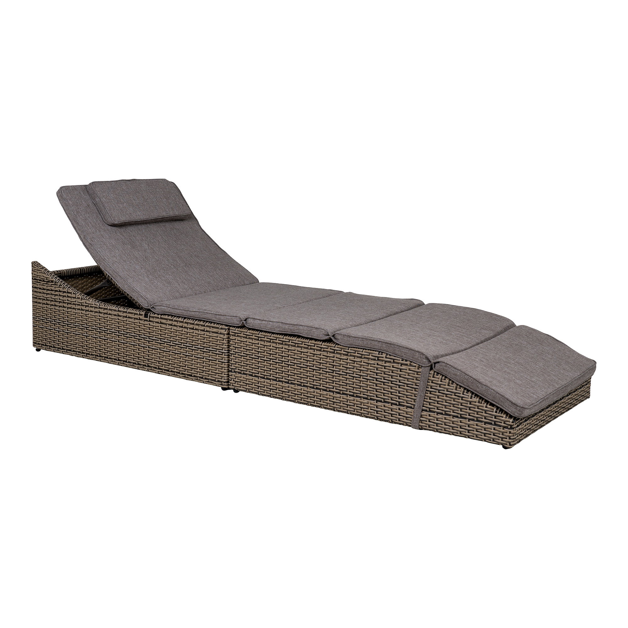 Split Solseng, polyrattan, kubu grå, inkl. hynde