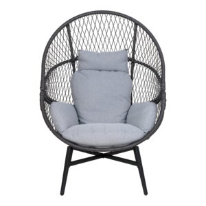 Alternative view of Rosario Loungestol, polyrattan, sort, inkl. hynder