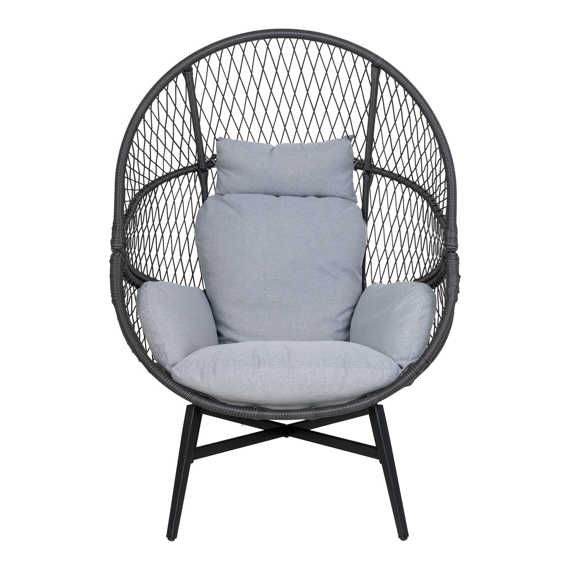 Rosario Loungestol, polyrattan, sort, inkl. hynder - Billede 2