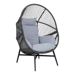 Rosario Loungestol, polyrattan, sort, inkl. hynder