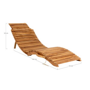 Arrieta Liggestol, teak, natur - Billede 6