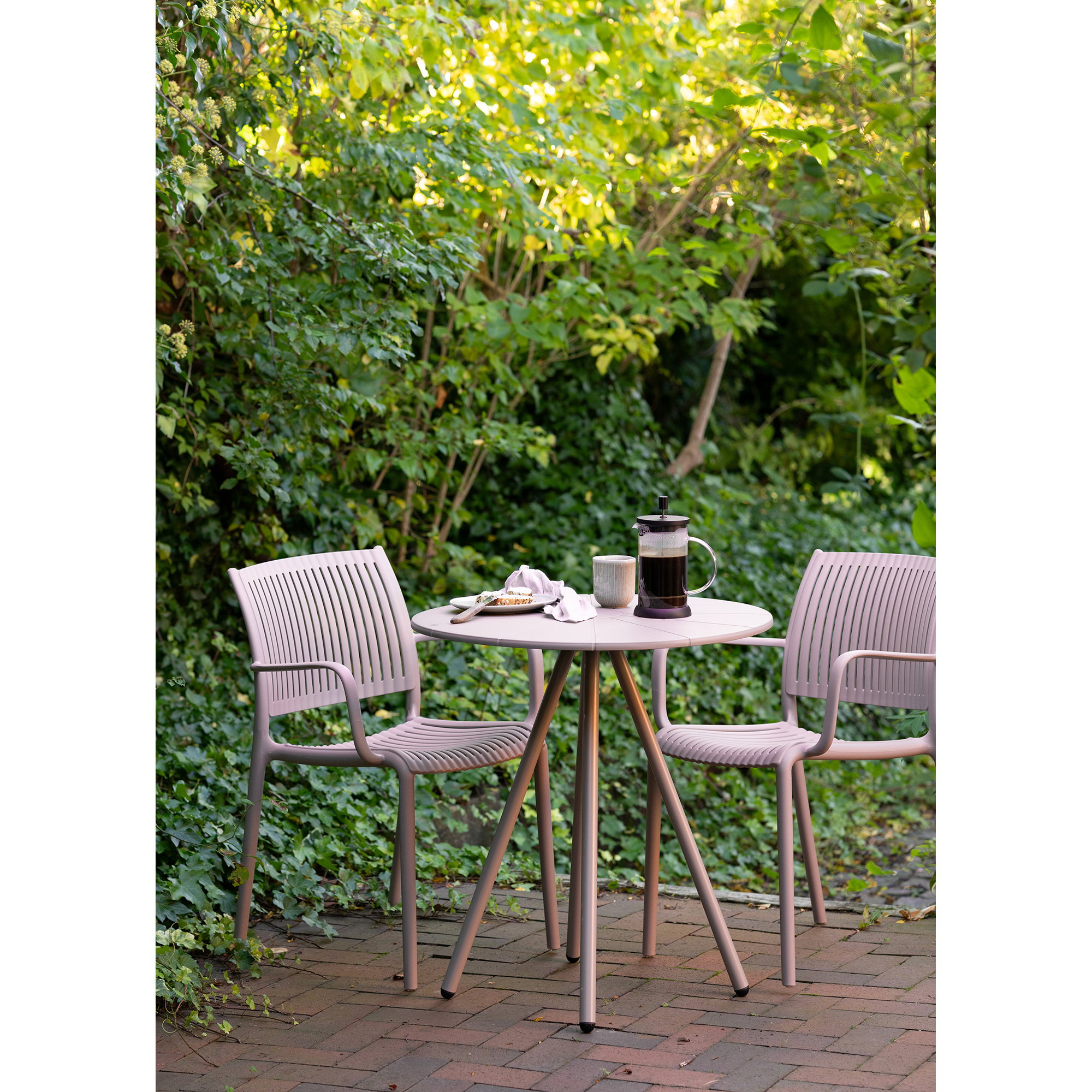 Barletta Cafébord, polypropylen/stål, taupe, ø70x73,5 cm - Billede 7